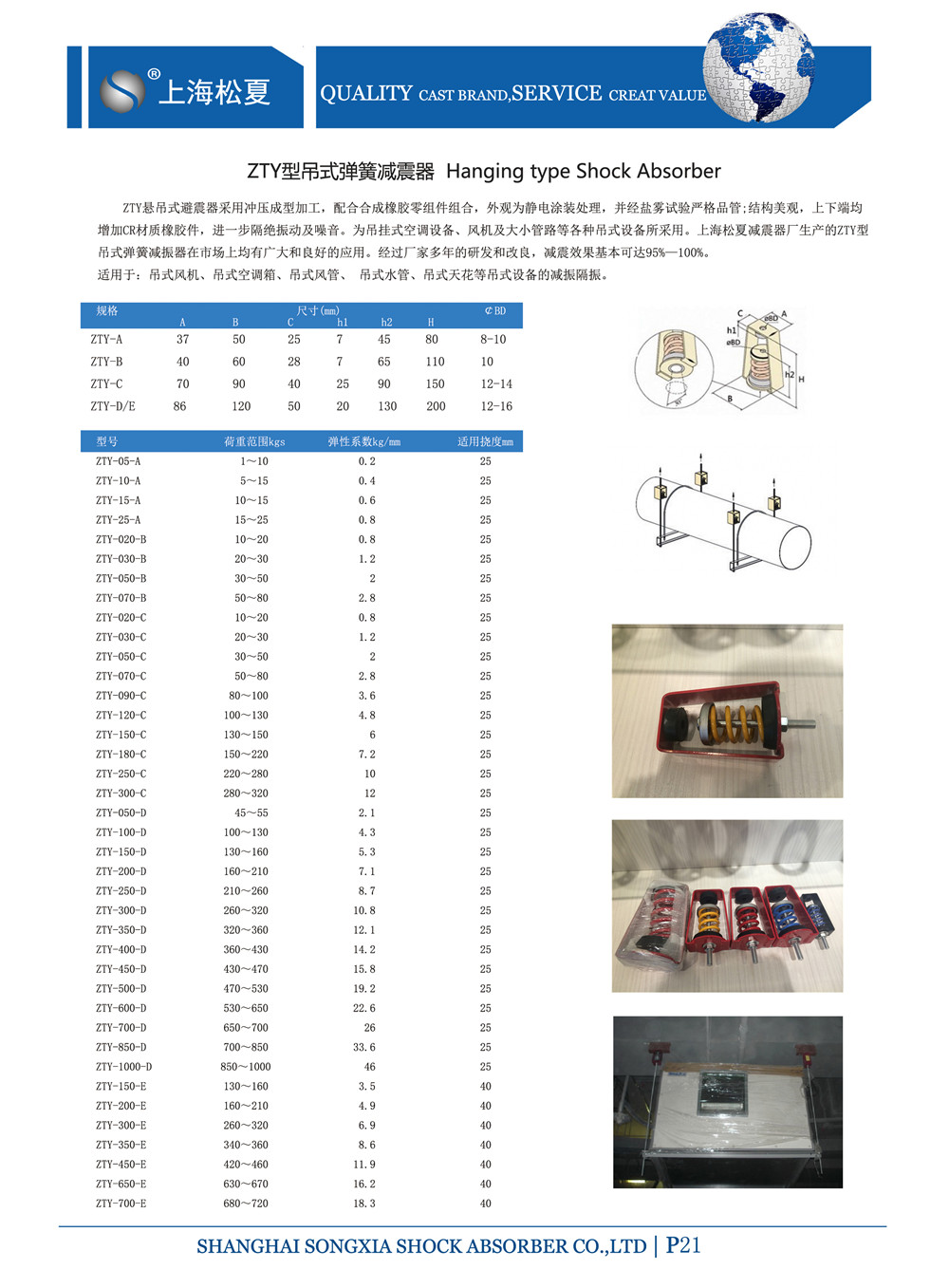 ZTY型吊式彈簧減震器型號(hào)規(guī)格